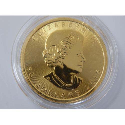 110 - 1oz .999 Fine Gold Canadian Maple 2015