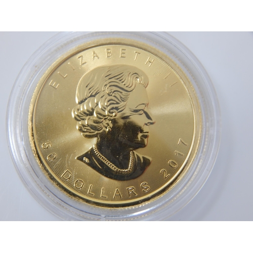 113 - 1oz .999 Fine Gold Canadian Maple 2017