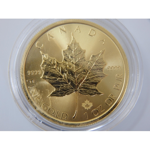 114 - 1oz .999 Fine Gold Canadian Maple 2017
