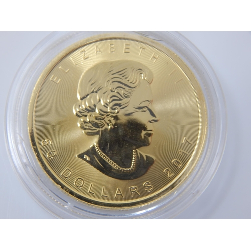 114 - 1oz .999 Fine Gold Canadian Maple 2017