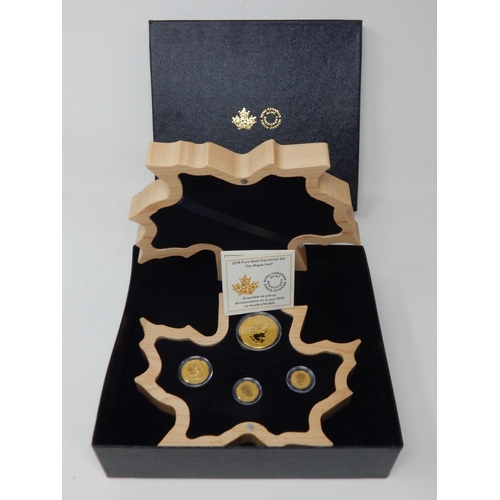 141 - 2018 Royal Canadian Mint Fine .999 Gold Fractional Coin Set Comprising 1oz, 1/2oz, 1/10th oz, 1/20th...