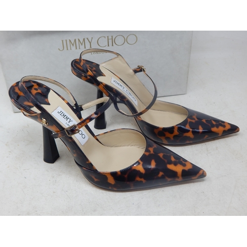 JIMMY CHOO: A Pair of Jimmy Choo Cognac Mix Patent Tortoiseshell
