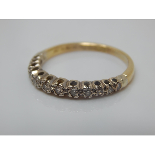 3 - 18ct Gold Diamond Set Half Eternity Ring: Size P: Weight 2.93g
