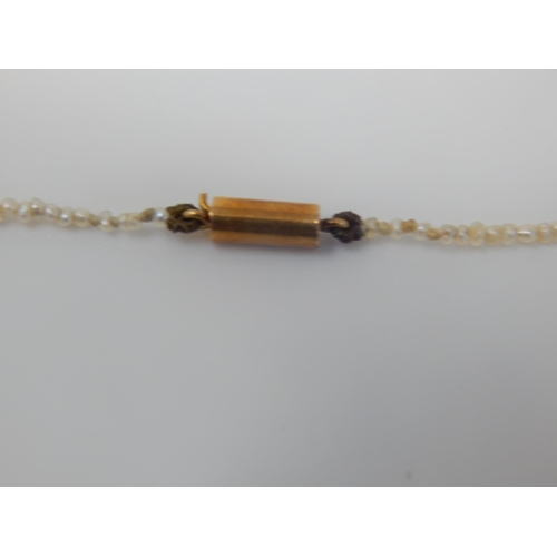 12 - Victorian Seed Pearl Necklace Set with Fifteen Large Graduated Citrine Drops & Gold Clasp: Length 36... 