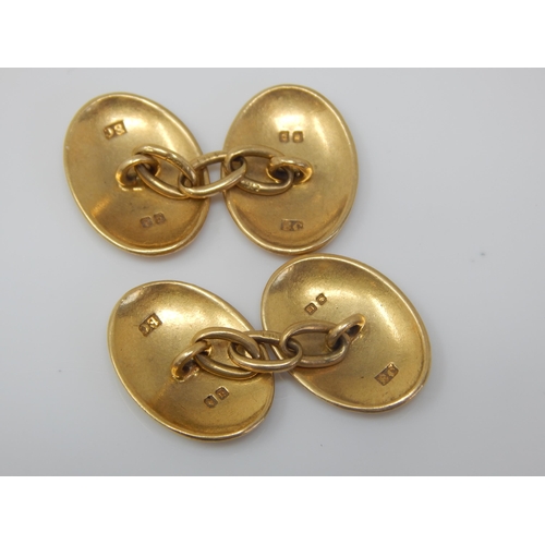 16 - A Pair of 18ct Gold Cufflinks: Weight 11.94g