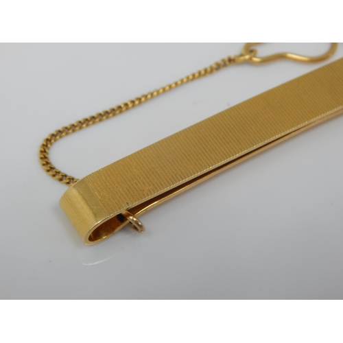 7 - An 18ct Gold Diamond Set Tie Slide: Width 6cm: Weight 11.57g