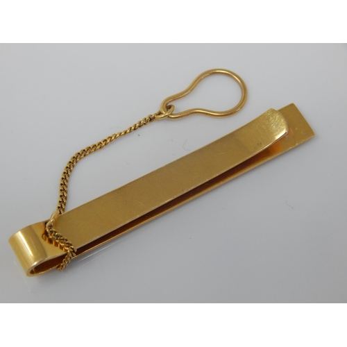 7 - An 18ct Gold Diamond Set Tie Slide: Width 6cm: Weight 11.57g