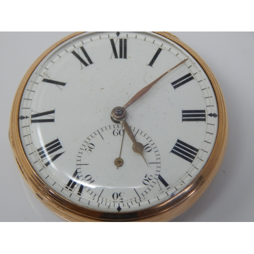 28 - A Heavy Victorian 18ct Gold Gentleman's Key Wind Pocket Watch with White Enamel Dial & Subsidiary Se... 