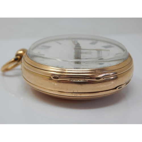 28 - A Heavy Victorian 18ct Gold Gentleman's Key Wind Pocket Watch with White Enamel Dial & Subsidiary Se... 
