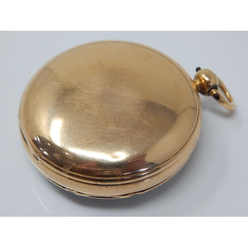28 - A Heavy Victorian 18ct Gold Gentleman's Key Wind Pocket Watch with White Enamel Dial & Subsidiary Se... 
