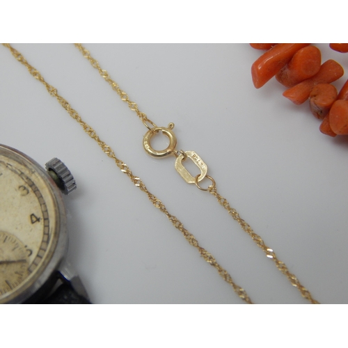38 - A Group of Items including a Fine 14ct Gold Chain, Ladies Omega Wristwatch, Gold Fronted Silver Wris... 