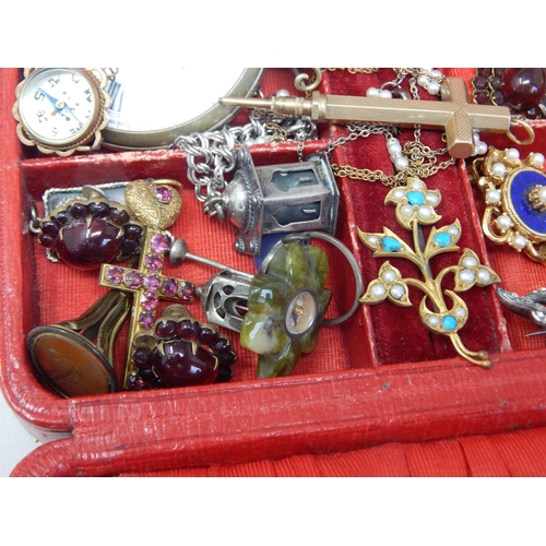 41 - A Quantity of Antique & Vintage Costume Jewellery Contained in Two Jewellery Boxes