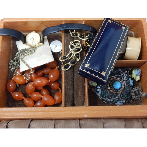 42 - A Quantity of Antique & Vintage Costume Jewellery Contained in Two Jewellery Boxes