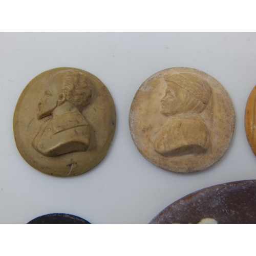 44 - A 19th Century Finely Carved Cameo Depicting a Classical Scene together with a Quantity of Portrait ... 