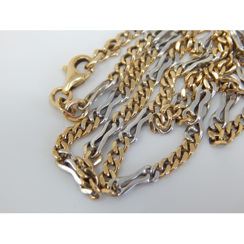 59 - 9ct Yellow & White Gold Necklace: Length 46cm: Weight 9.35g