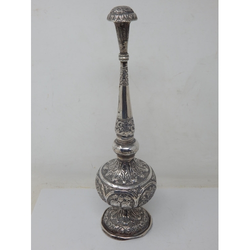 19th Century Indian Silver Rose Water Sprinkler, Unmarked: Height 30cm: Weight 260g
