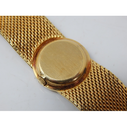 93 - OMEGA 18ct Gold Ladies Wristwatch on 18ct Gold Bracelet with Adjustable Length Strap: Hallmarked Lon... 