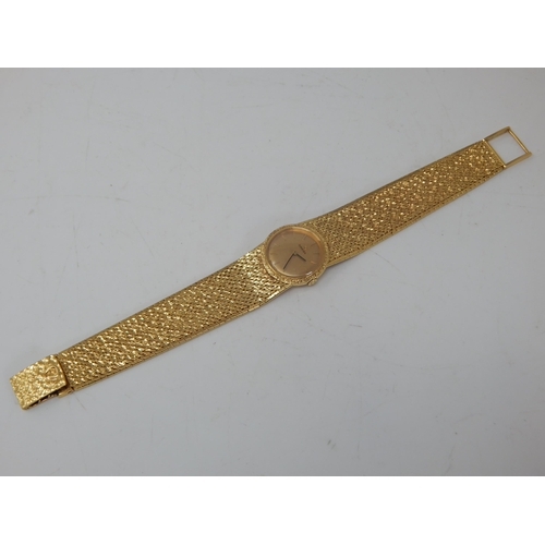 93 - OMEGA 18ct Gold Ladies Wristwatch on 18ct Gold Bracelet with Adjustable Length Strap: Hallmarked Lon... 