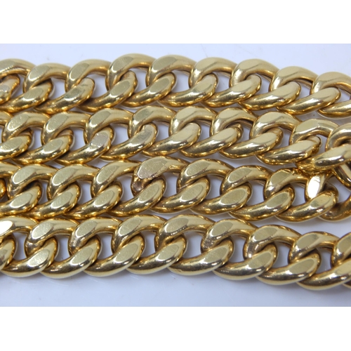 95 - A Very Heavy 18ct Gold Curb Link Chain: Length 22