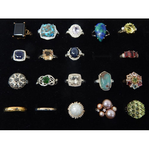A Collection of Gem Set Silver & Gold on Silver Rings in Presentation ...