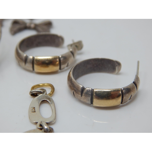 110 - A Quantity of Silver Including Bangles, Rings, Bracelet, Earrings & a Georgian Silver Vinaigrette wi... 