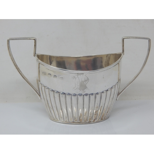 112 - Victorian Silver Twin Handled Sugar Bowl: Hallmarked Birmingham 1886 by John Millward Banks: Weight ... 