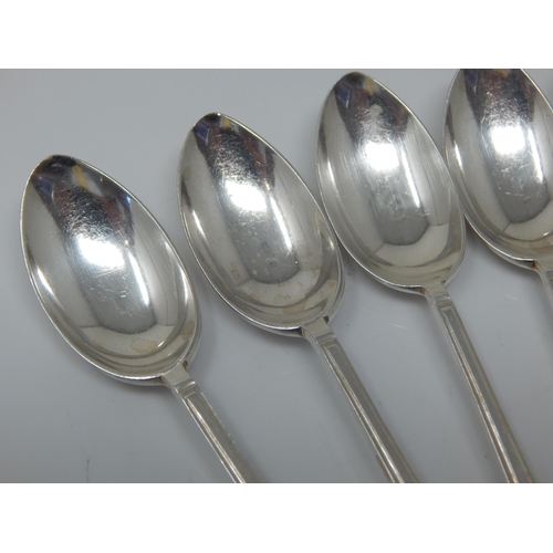 114 - A Set of 6 Silver Teaspoons Hallmarked Sheffield 1936 by Roberts & Belk: Weight 72g