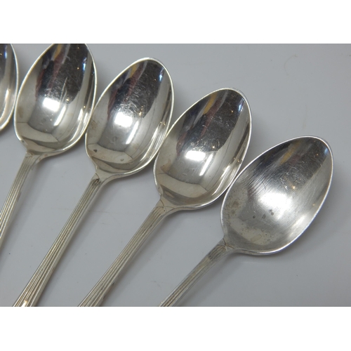 115 - A Set of 6 Silver Coffee Spoons Hallmarked Sheffield 1940 by Joseph Elliot & Sons: Weight 52g