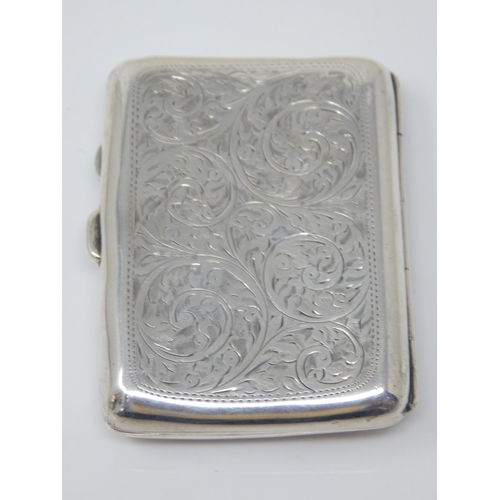117 - Silver Cigarette Case Hallmarked Birmingham 1919 by Joseph Gloster: Weight 69g