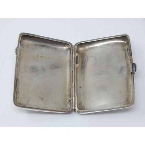 117 - Silver Cigarette Case Hallmarked Birmingham 1919 by Joseph Gloster: Weight 69g