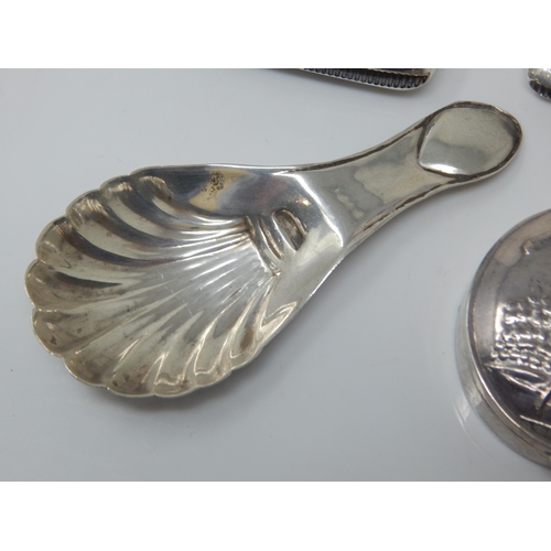 124 - A Quantity of Silver Including Two Victorian Silver Vesta Cases Hallmarked Birmingham 1898 & 1900: E... 