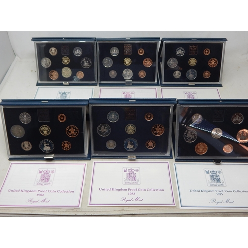 343 - Royal Mint UK Proof Sets 1983 (2), 1984 (2), 1985, 1986
