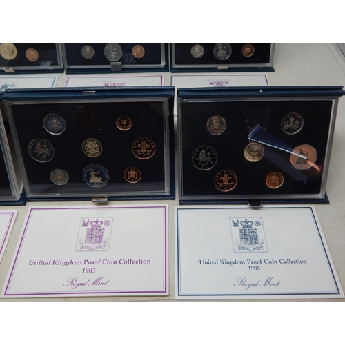 343 - Royal Mint UK Proof Sets 1983 (2), 1984 (2), 1985, 1986