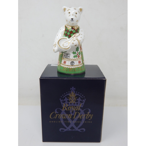 352 - Royal Crown Derby Christmas Cook Miniature Bear, Boxed 2014.