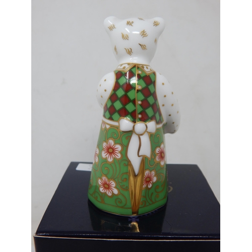352 - Royal Crown Derby Christmas Cook Miniature Bear, Boxed 2014.