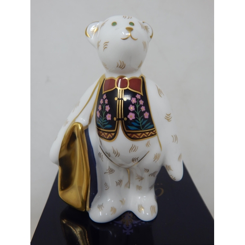 353 - Royal Crown Derby Bennetts Shopper Bear Boxed 2004 with Certificate.
