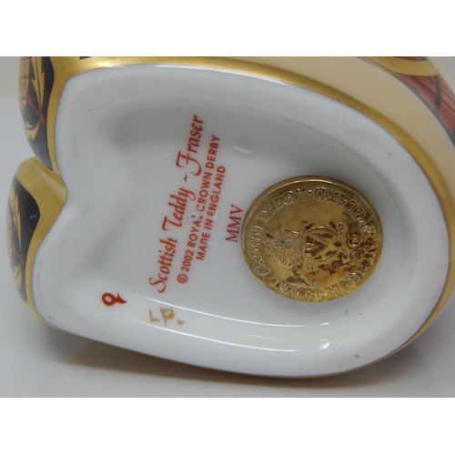 360 - Royal Crown Derby Scottish Teddy – Fraser. Gold Stopper 2005.