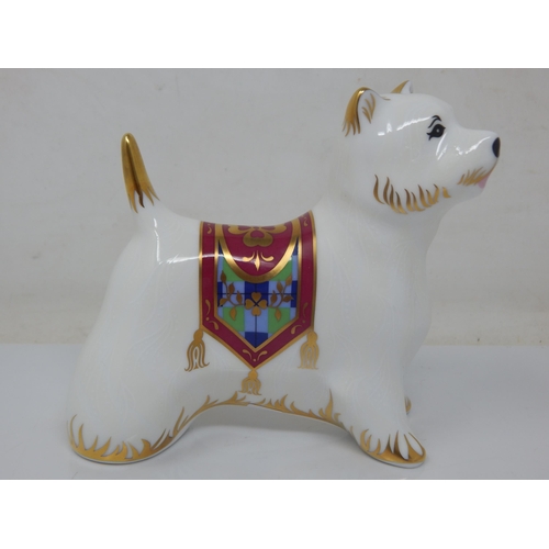 362 - Royal Crown Derby West Highland Terrier. Gold Stopper 2006.