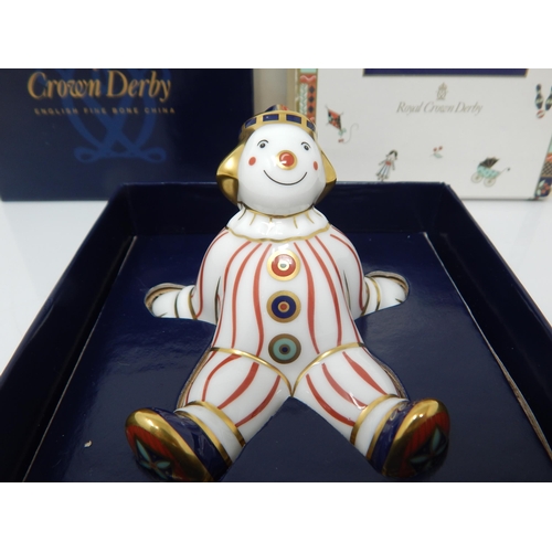368 - Royal Crown Derby Treasures of Childhood Stripy Clown 2004. Boxed & Sleeved.