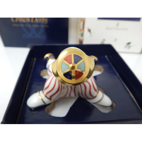 368 - Royal Crown Derby Treasures of Childhood Stripy Clown 2004. Boxed & Sleeved.