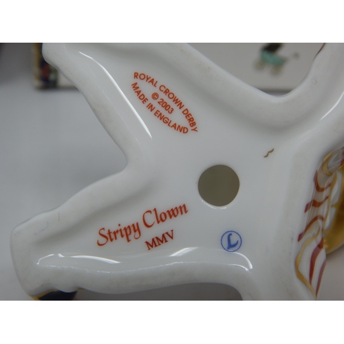 368 - Royal Crown Derby Treasures of Childhood Stripy Clown 2004. Boxed & Sleeved.