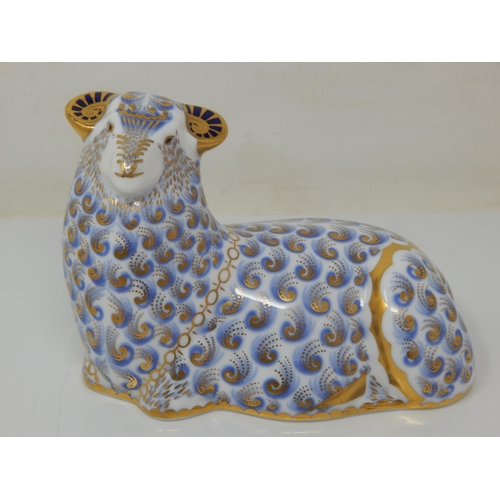 374 - Royal Crown Derby Sheep. Gold Stopper 1991.