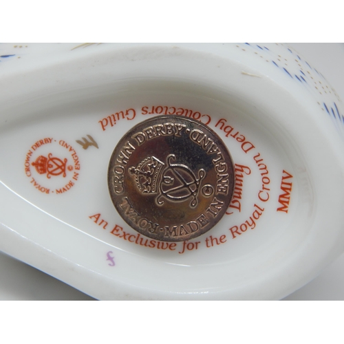 377 - Royal Crown Derby Bunny. Gold Stopper 2004.
