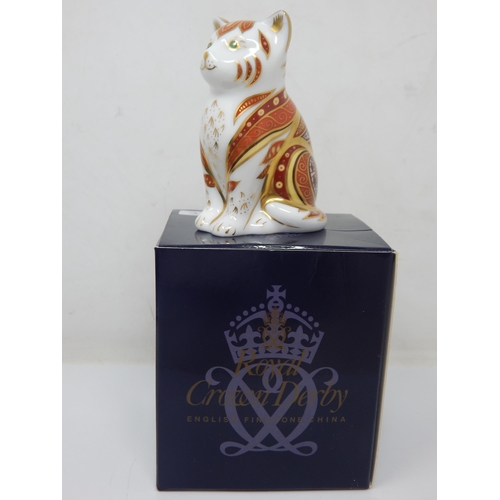 380 - Royal Crown Derby Marmalade Kitten No 1274 of 2500. Gold Stopper, 2005. Boxed.