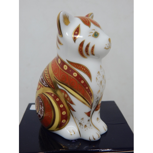 380 - Royal Crown Derby Marmalade Kitten No 1274 of 2500. Gold Stopper, 2005. Boxed.