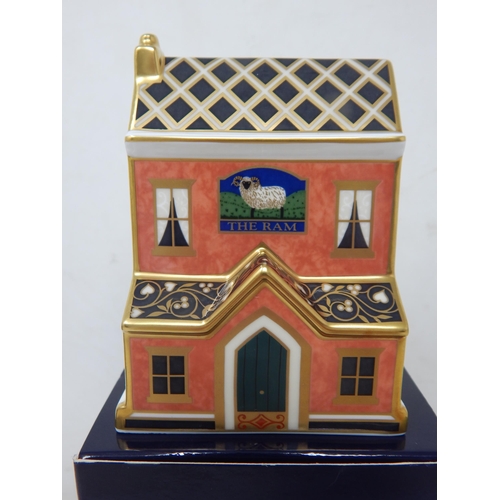 388 - Royal Crown Derby Miniature Houses “The Ram Public House” Boxed.2002.