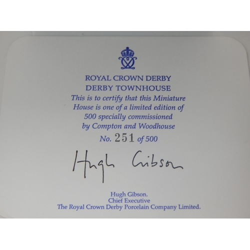 391 - Royal Crown Derby Miniature Houses “Derby Townhouse”251 of 500 for Compton &
Woodhouse. Box & Certif... 