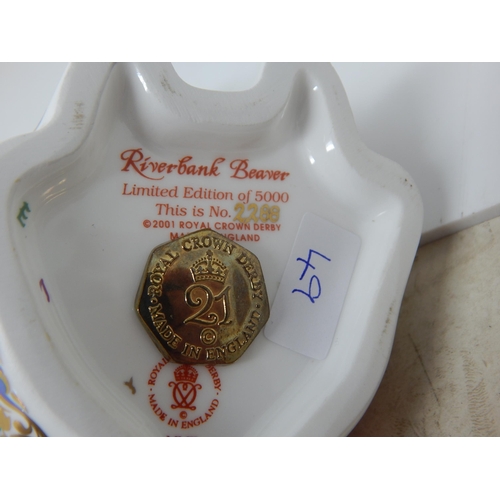 398 - Royal Crown Derby Riverbank Beaver. #2288 of 5000. Gold Stopper 2002.