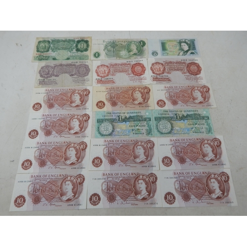 345 - A Quantity of Bank of England & Guernsey Banknotes Including Some Uncirculated Consecutive Issues