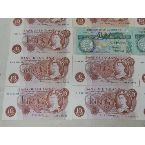 345 - A Quantity of Bank of England & Guernsey Banknotes Including Some Uncirculated Consecutive Issues